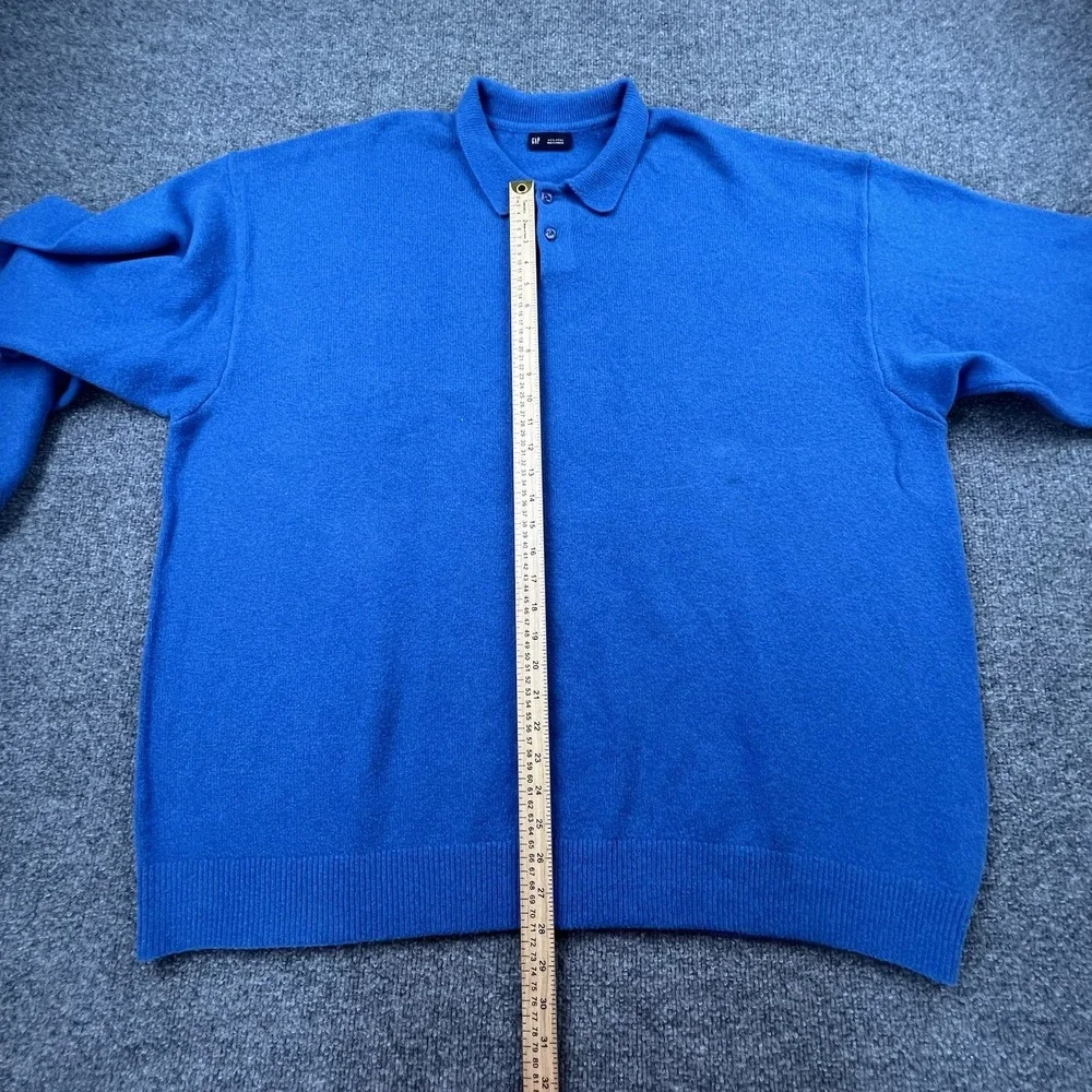 GAP XXXL Sweater Lot 2 Polo Collar Knit Pullovers Blue Gray‎ Cotton Blend